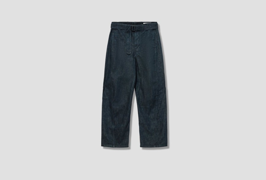 Clothing LEMAIRE | Twisted Belted Pants-Indigo Denim Pa326 Ld068 Blue