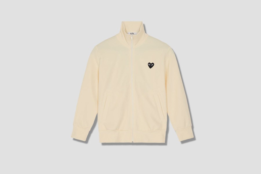 Clothing COMME des GARÇONS PLAY | Play Comme Des Garcons Mens Sweatshirt Big Heart P1T256 Off White