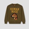 Clothing HUMAN MADE | Dachs Knit Sweater Hm26Cs038 Green