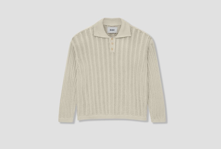 Clothing BODE | Pointelle Polo Ls Mrs23Kt035 Beige